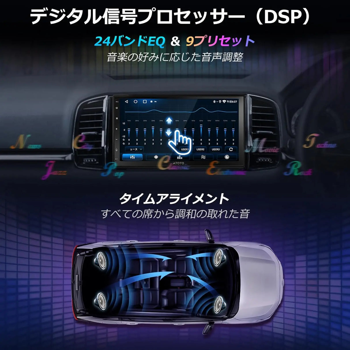 ATOTO A5 2Din ディスプレイオーディオ 9型 ドラレコ＆バックカメラ付