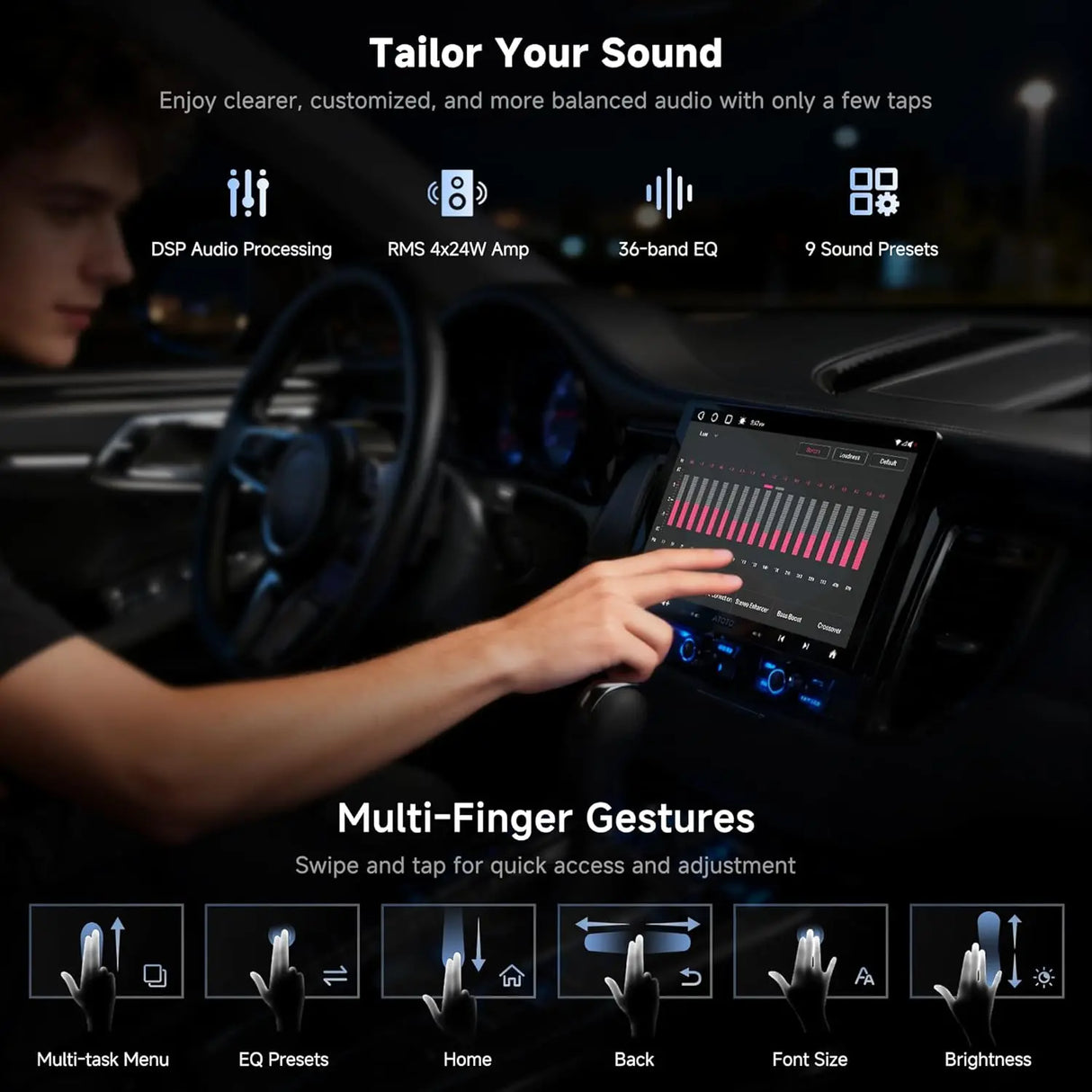 ATOTO S8G1104MS 10.1" Floating Screen Android Head Unit, Single-DIN & Double-DIN Car Stereo, 4G+32G, 4G LTE, Wireless CarPlay & Android Auto, ChatGPT AI, Dual Bluetooth, SCVC/LRV, 36-Band EQ & DSP