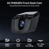 ATOTO AC-FHD02DV 1080P Dash Cam, GPS Playback, 136° Wide, WDR, Night Vision, 24H Parking, G-Sensor, Loop Record, Outage-Proof, 128GB Max, X10 Series Only