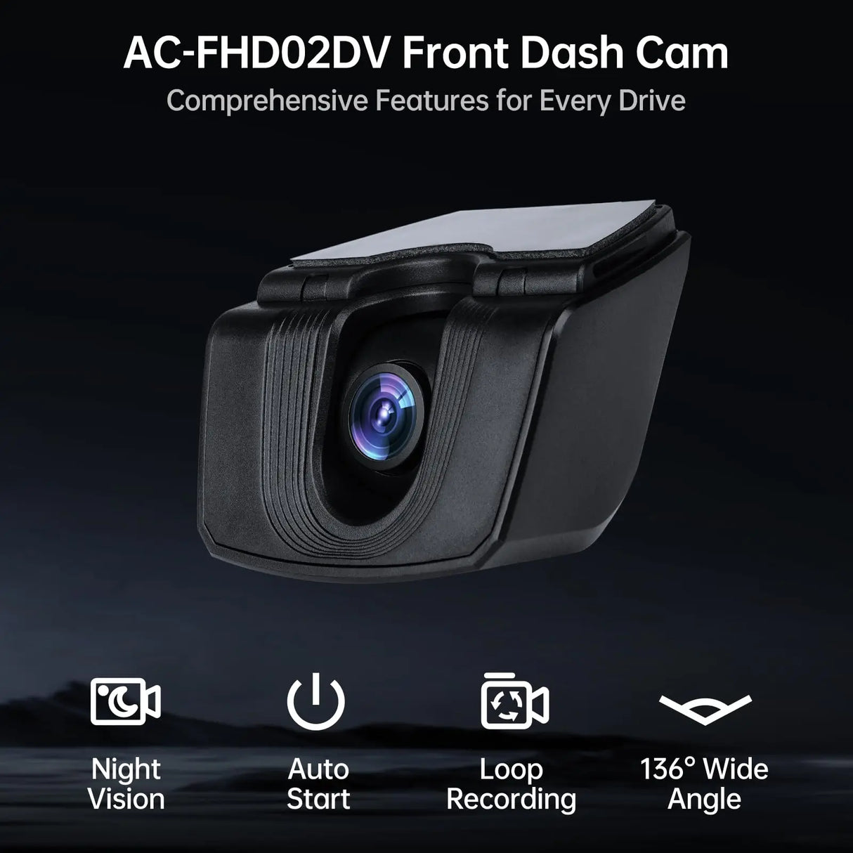 ATOTO AC-FHD02DV Dash Cam FHD 1080P, Angolo 136°, Riproduzione GPS, WDR, Visione Notturna, Parcheggio 24H, G-Sensor, Registrazione in Loop, Protezione Interruzioni, Supporto fino a 128GB, Solo per X10