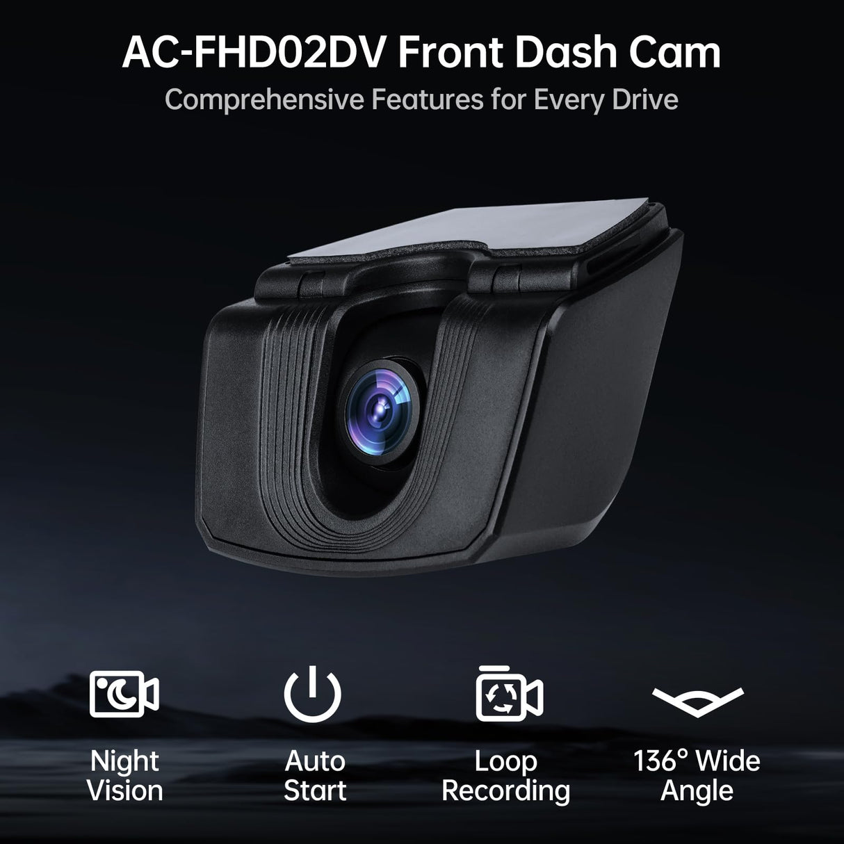 ATOTOZONE AC-FHD02DV FHD 1080P Dashcam, GPS-Track-Wiedergabe, 136° Weitwinkel, WDR, Nachtsicht, 24h Parkmodus, G-Sensor, Loop-Aufnahme, Stromausfallschutz, Max. 128 GB, nur für X10-Serie