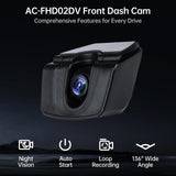 ATOTOZONE AC-FHD02DV FHD 1080P Dashcam, GPS-Track-Wiedergabe, 136° Weitwinkel, WDR, Nachtsicht, 24h Parkmodus, G-Sensor, Loop-Aufnahme, Stromausfallschutz, Max. 128 GB, nur für X10-Serie