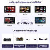ATOTO CA-AEC122DL Amplificateur Auto Compact 4x60W RMS, 4 Canaux, Classe D TI TPA3221, Câble d’Alimentation 2m, EQ Personnalisable, Compatible avec Autoradios ATOTO