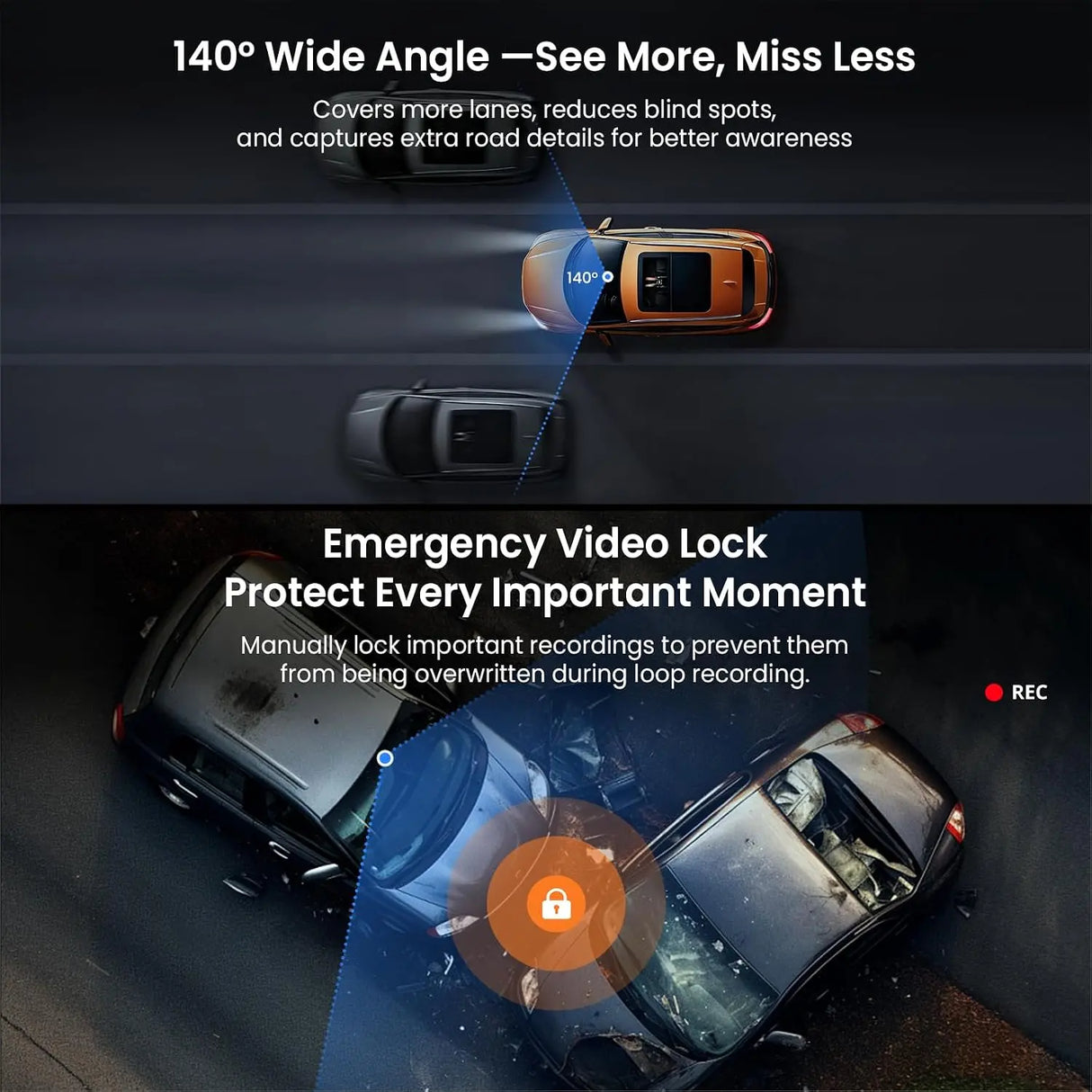 ATOTO AC-44P5 HD 720P Front DVR Camera, 140° Wide Viewing Angle, Support up to 128GB of Storage, Only Compatible with Selected ATOTO F7WE Series