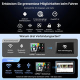 ATOTOZONE A5L 10 Zoll Doppel-DIN &amp; Single-DIN Adaptives 2G+32G Android Autoradio, IPS Schwebendes Display, Wireless CarPlay &amp; Android Auto, WiFi/BT/USB Tethering, MirrorLink, DSP/FM/RDS