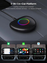 ATOTO CarWave CB6D wireless CarPlay adapter Magic Box CarPlay Video Box - Wireless CarPlay/Android Auto/Android 13 OS, 8GB+128GB, 4G LTE, WiFi, Dual Bluetooth, GPS, YouTube/Netflix Support, microSD, OTA, Black