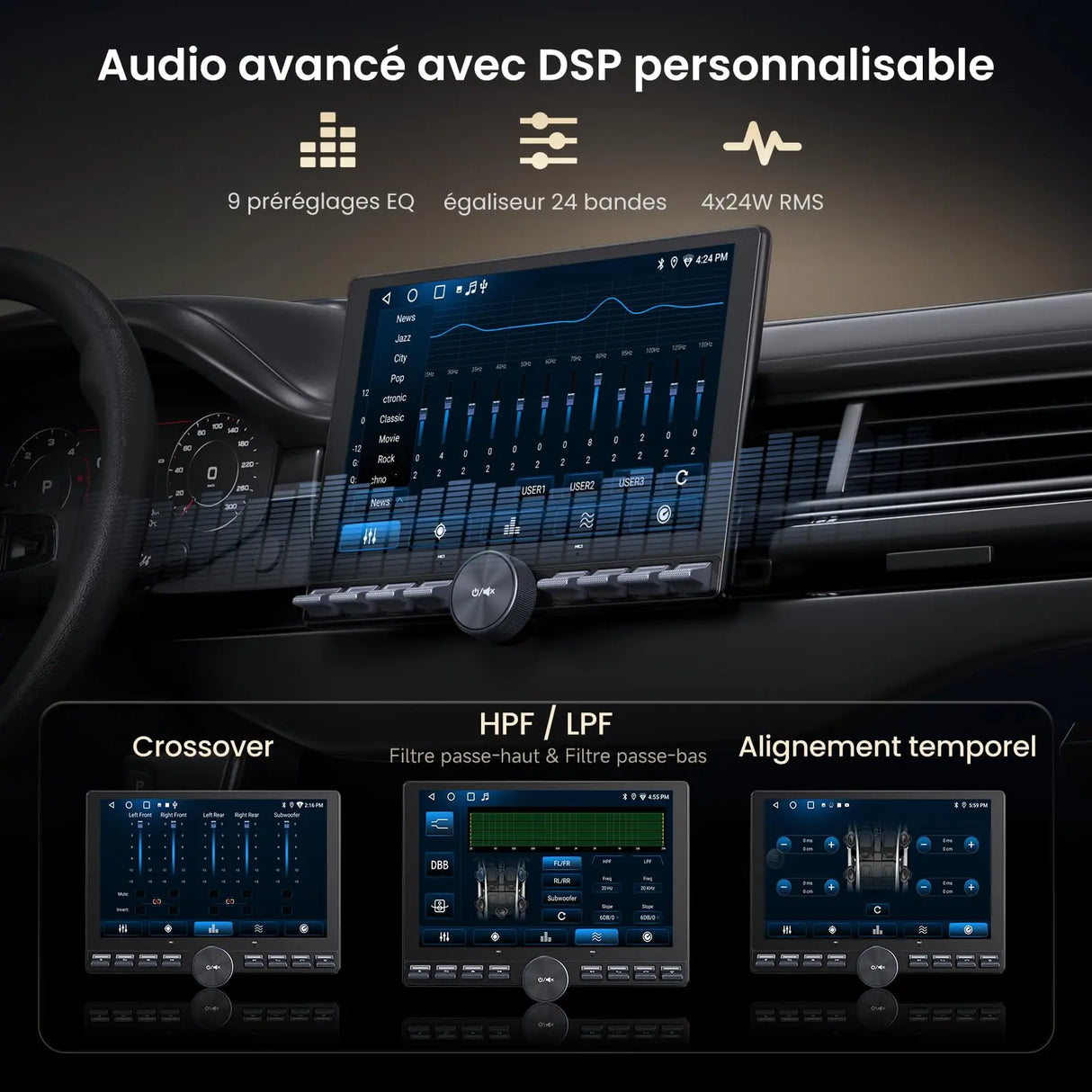 ATOTO A5LG110PT-S01 10,1" Autoradio Android avec Caméra de Recul, CarPlay et Android Auto sans Fil, Écran Flottant FlexView 1 DIN et 2 DIN, ChatGPT AI, Wi-Fi/Bluetooth/USB, EQ/DSP/RDS