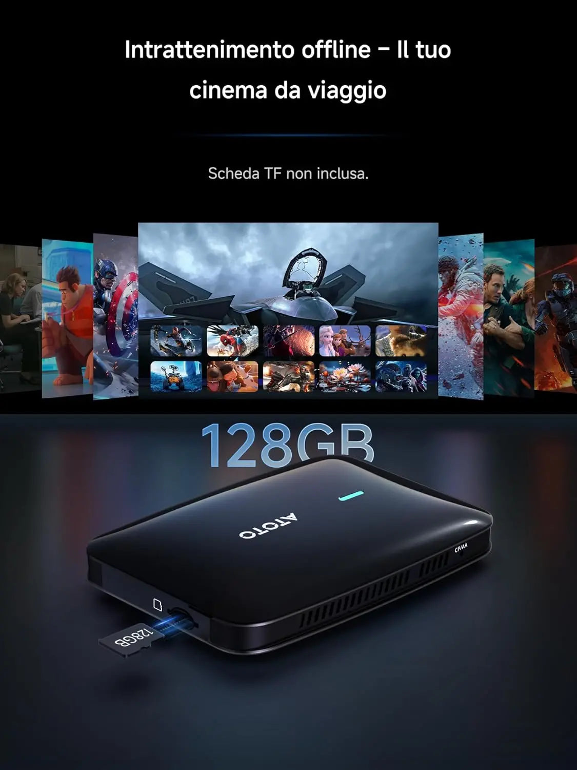 ATOTOSELECT CB4A Adattatore Wireless CarPlay, 2 GB + 16 GB Magic Box