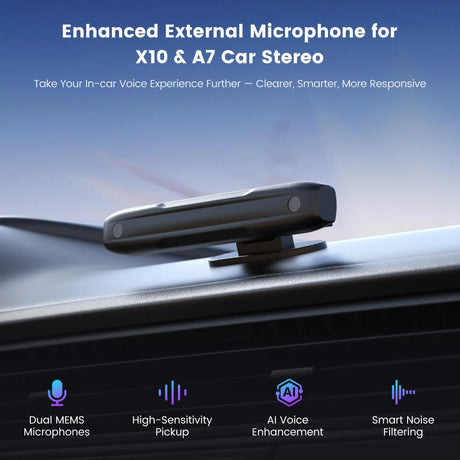 ATOTO AC-MIC20 Car Mic - Noise Cancelling, Clear Voice Commands, Silicone Design, for X10 Series Only