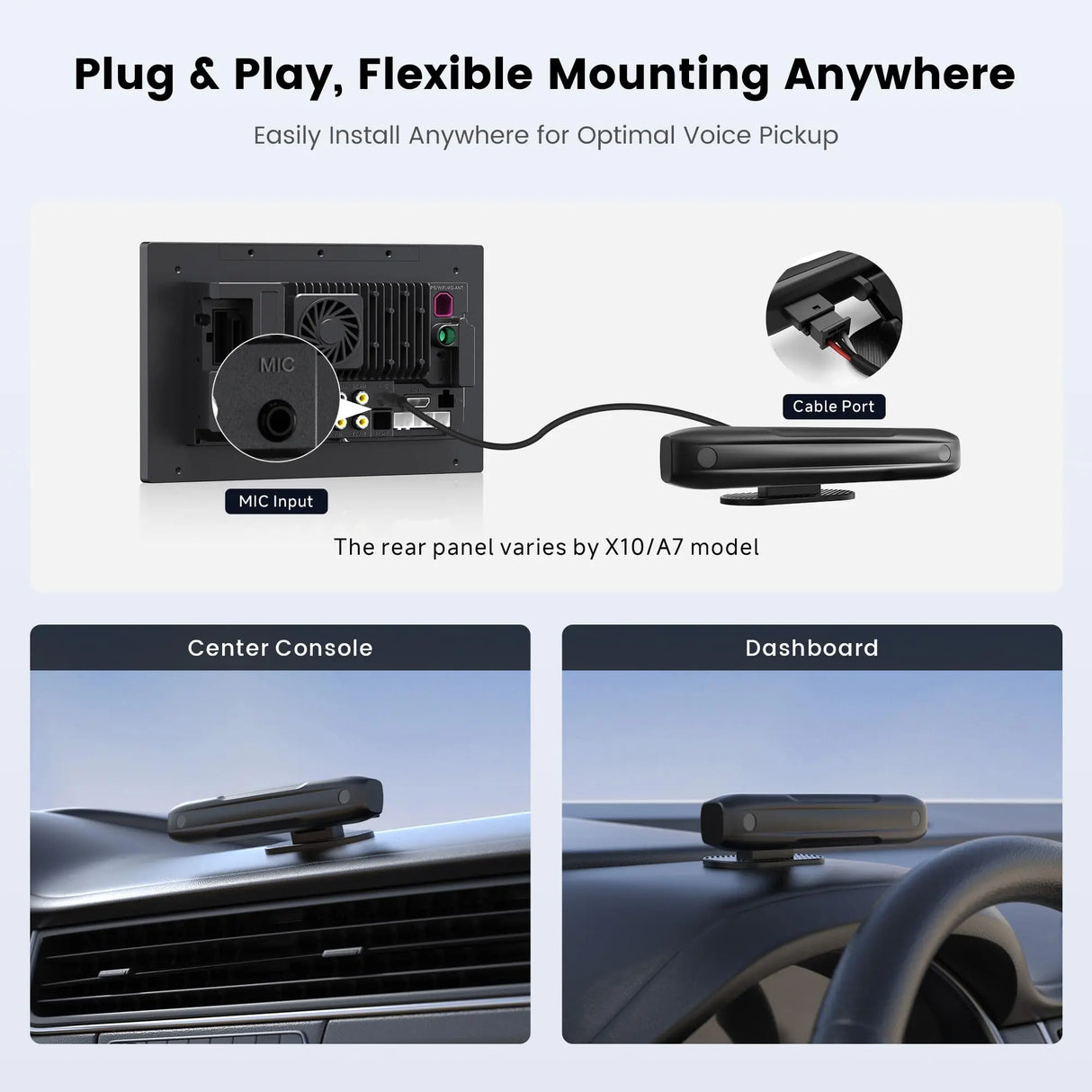 ATOTO AC-MIC20 Car Mic - Noise Cancelling, Clear Voice Commands, Silicone Design, for X10 Series Only