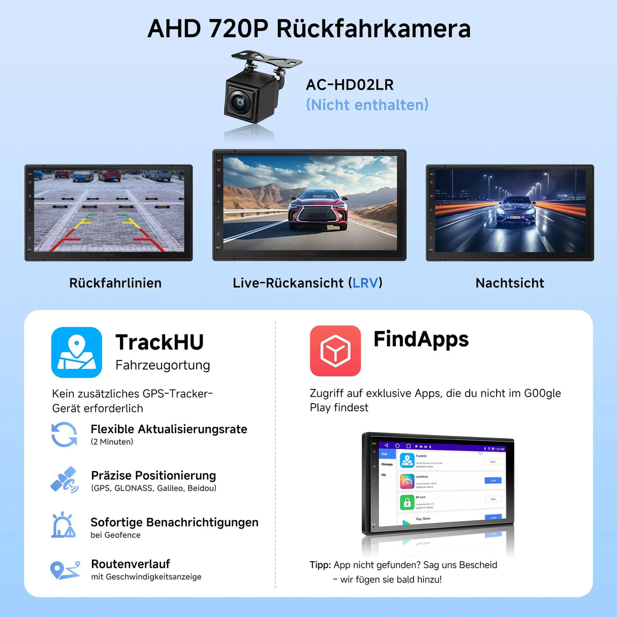 ATOTO A5LG2B7T 7" Android Doppel Din Radio mit Wireless CarPlay & Android Auto, OBD2 Bluetooth Diagnose, WiFi/BT/USB, 24-B EQ DSP, FM/AM/RDS, 2G+32G