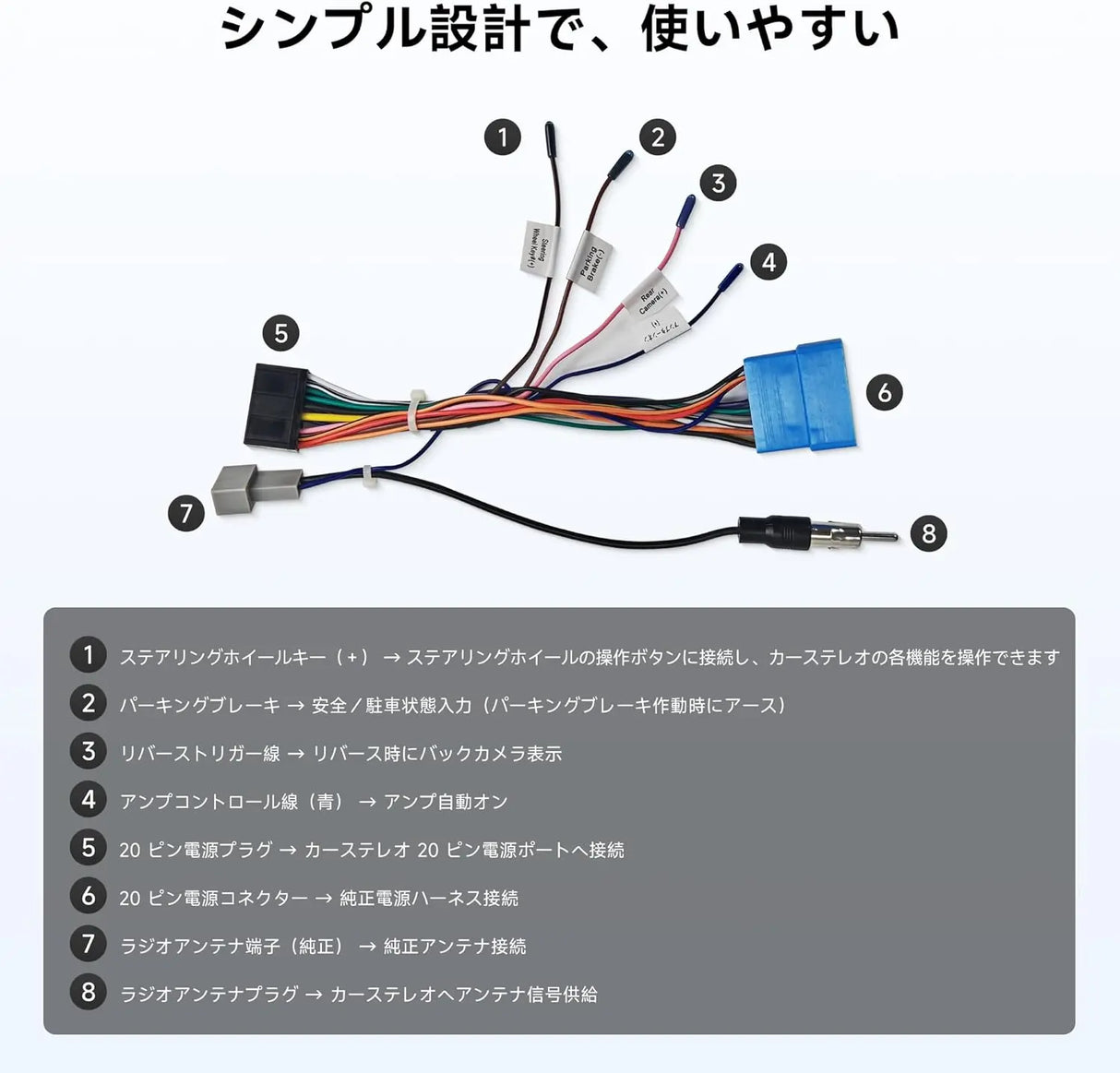ATOTO A6 PF/S8/F7/A6KL 接続ハーネス | スズキモデル用プラグアンドプレイ