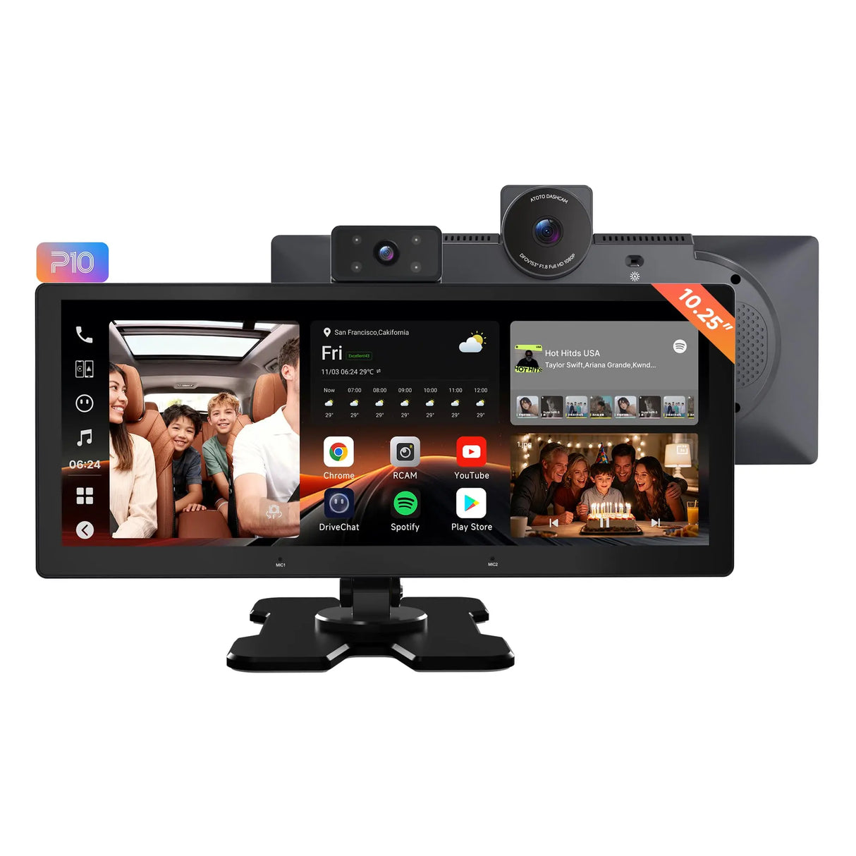 ATOTOOUT P10 CarPlay Screen for Car - 10.25