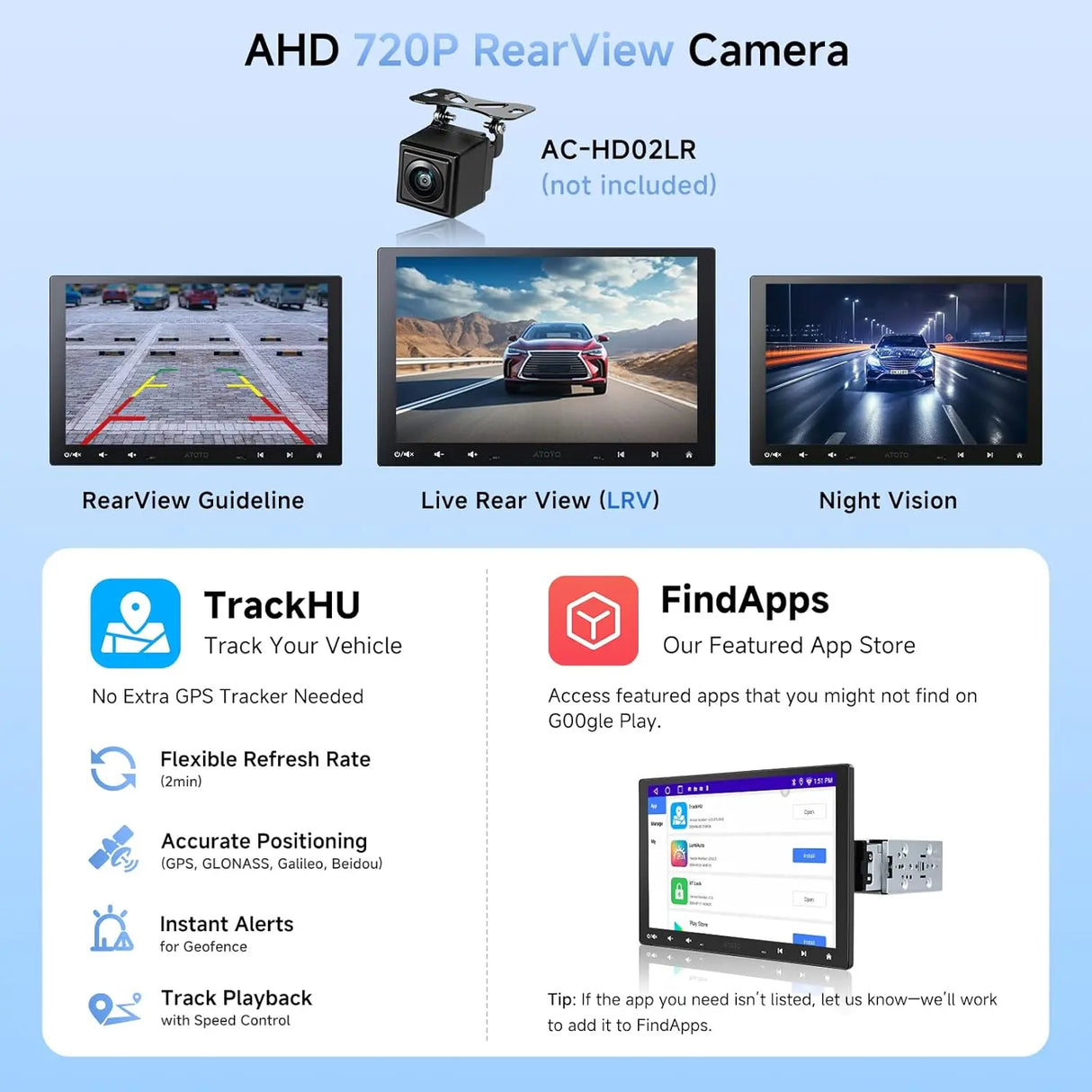 ATOTO A5LG110T 10" Single Din & Double Din Head Unit with Floating Display, Wireless CarPlay & Android Auto, WiFi/USB/Bluetooth Tethering, MirrorLink, DSP Audio, FM/RDS Radio