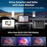 ATOTO P8 Portable Wireless Carplay Android Auto Screen, 7" QLED Glare-Suppressing Car Stereo with GPS Navigation,1080P Dash Cam, WDR & Auto Dimmer, Remote Control, Voice Assistant, P807SD-FC