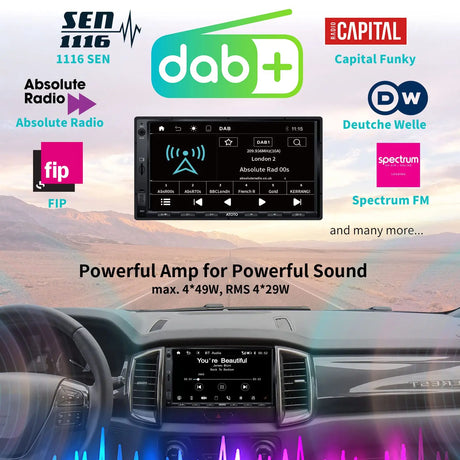 ATOTO F7WE Autoradio 2 Din con 7" Schermo Touchscreen, CarPlay senza fili e Android Auto senza fili, MirrorLink, Stereo auto Bluetooth, Retrovisore HD Live, RDS/FM/AM, Controllo Vocale, F7G2B7WE
