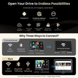 ATOTOOUT Single/Double Din Car Stereo - 10.1" QLED Floating Touchscreen w/Button, Wireless CarPlay/Android Auto, Wi-Fi/Bluetooth/USB Tethering, AI/DSP/RCA/GPS/Dual-HDMI, Spilt-screen/MirrorLink,2G+32G