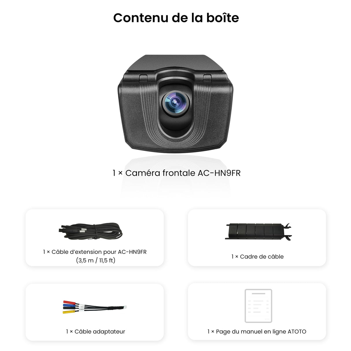 ATOTO AC-HN9FR Caméra Dash Avant AHD 1080p, 30fps, Vision Nocturne Starlight, WDR, Grand-Angle 136°, G-Capteur, Mode Parking, Enregistrement en Boucle, Lecture Trace GPS, Série V10