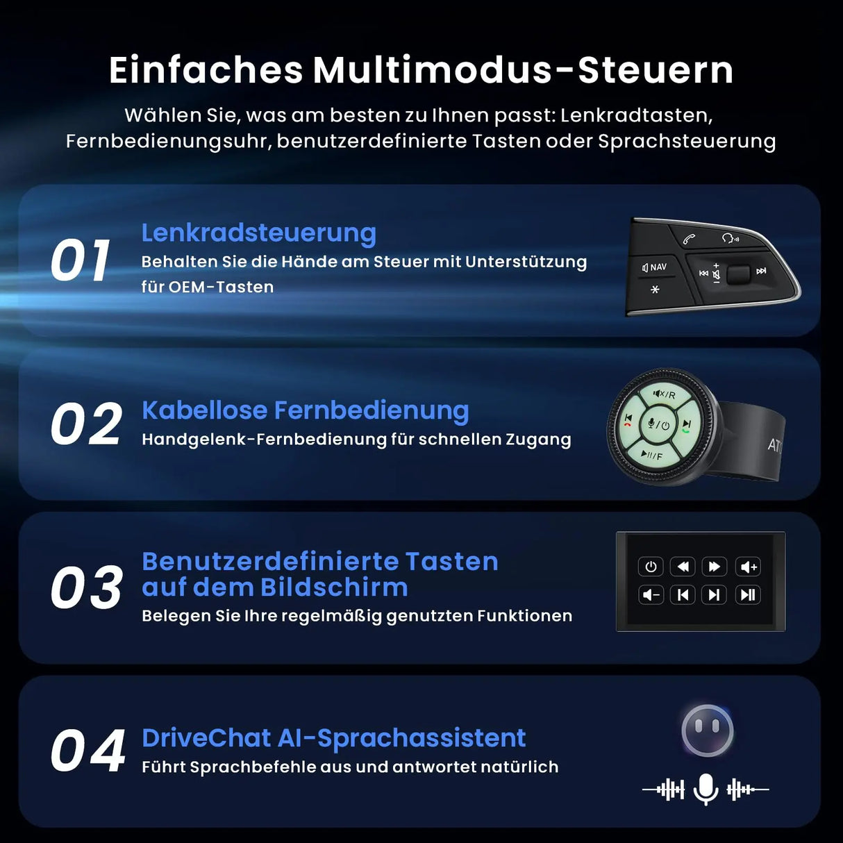 ATOTO X10G125E-R3 12,5" QLED Android Autoradio 1 & 2 DIN mit Dashcams vorne & hinten, kabelloses CarPlay & Android Auto, AI, 36-Band EQ, Dualband-WLAN