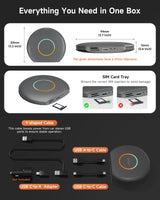 ATOTO CB6 2025 Upgrade Wireless CarPlay Adapter & Android AI Box, Plug & Play CarWave Smart Box with AI DriveChat, GPS Tracking, Android 13, 4G LTE, Dual Bluetooth, 8G+128G