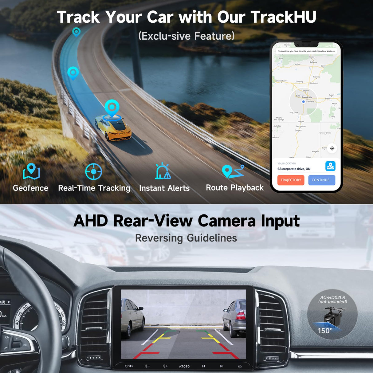 ATOTOZONE A5L 10,1" Android Autoradio Doppel-Din-Radio, WiFi/BT-Tethering, Android Auto &amp; CarPlay kabelloser Touchscreen, Bluetooth, digitaler Media-Receiver, MirrorLink, 2G+32G, 24-B EQ DSP, FM/USB/TF