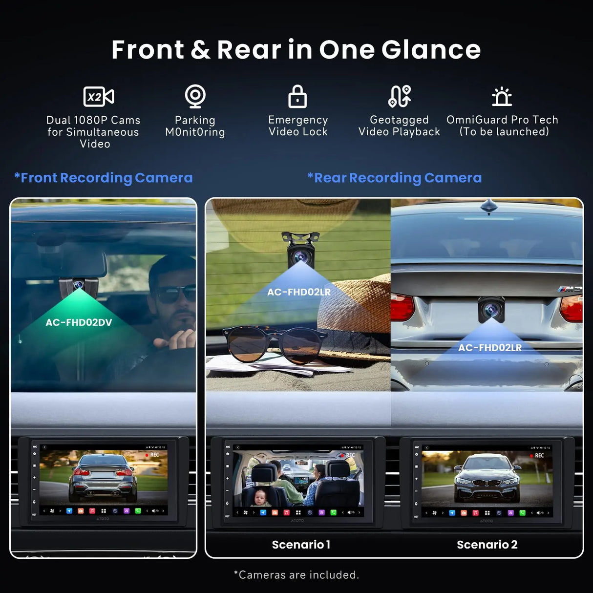 【High-end】ATOTO X10G2B7E 7" Double Din Car Stereo with Front & Rear Cameras, QLED Touchscreen, CarPlay & Android Auto, 4G LTE & WiFi, GPS, 8GB + 128GB TF Card, Dual Bluetooth, DSP Audio Technology