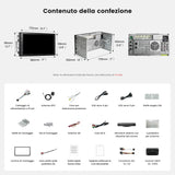 ATOTOEXCEL A7 7 Pollici Android Autoradio 2 Din, 4G LTE Integrato, Wireless CarPlay & Android Auto, Hi-Fi DSP/Uscita Ottica/4V Pre-Out, SCVC, AI DriveChat, Tethering WiFi/USB, [Scanner OBD2 Incluso]