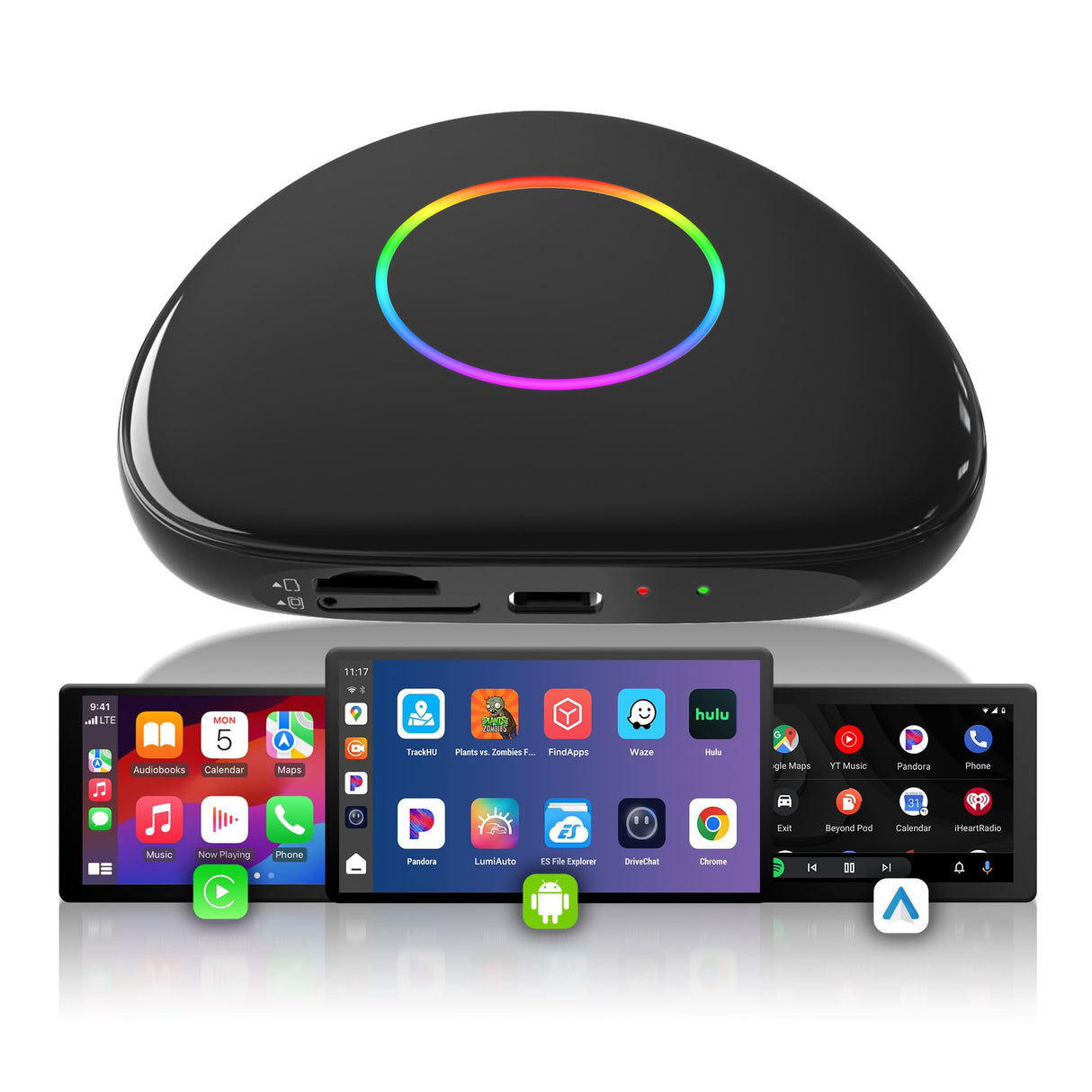 ATOTO CB6 Dongle WIFI para Coche, CarPlay IA Box, 8GB+128GB Dispositivo de Streaming con 4G, Doble Bluetooth, USB, GPS Integrado, Asistente IA, Expansión microSD, OTA