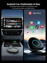 ATOTO CB6 Android Auto Wireless Adapter – CarPlay IA Box, 8GB+128GB Auto-Streaming-Box mit 4G, Dual Bluetooth, USB, integriertem GPS, KI-Assistent, microSD-Erweiterung, OTA
