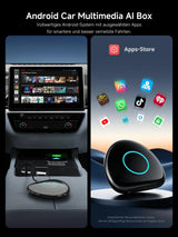 ATOTO CB6 Android Auto Wireless Adapter – CarPlay IA Box, 8GB+128GB Auto-Streaming-Box mit 4G, Dual Bluetooth, USB, integriertem GPS, KI-Assistent, microSD-Erweiterung, OTA