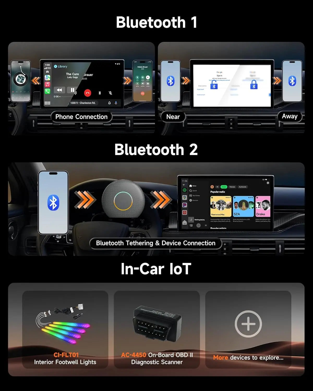ATOTO CB6A Wireless CarPlay Adapter (2025 Upgrade) CarPlay AI Box with Plug & Play, DriveChat, GPS, Android 13, 4G LTE, Dual Bluetooth, YouTube Support, 4G+64G