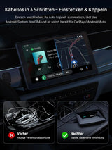 ATOTO CB4B Wireless CarPlay Adapter mit Android AI Box | Kabelloses CarPlay & Android Auto, KI-DriveChat, Netflix & YouTube, Dual-WLAN/Bluetooth, 4GB+32GB