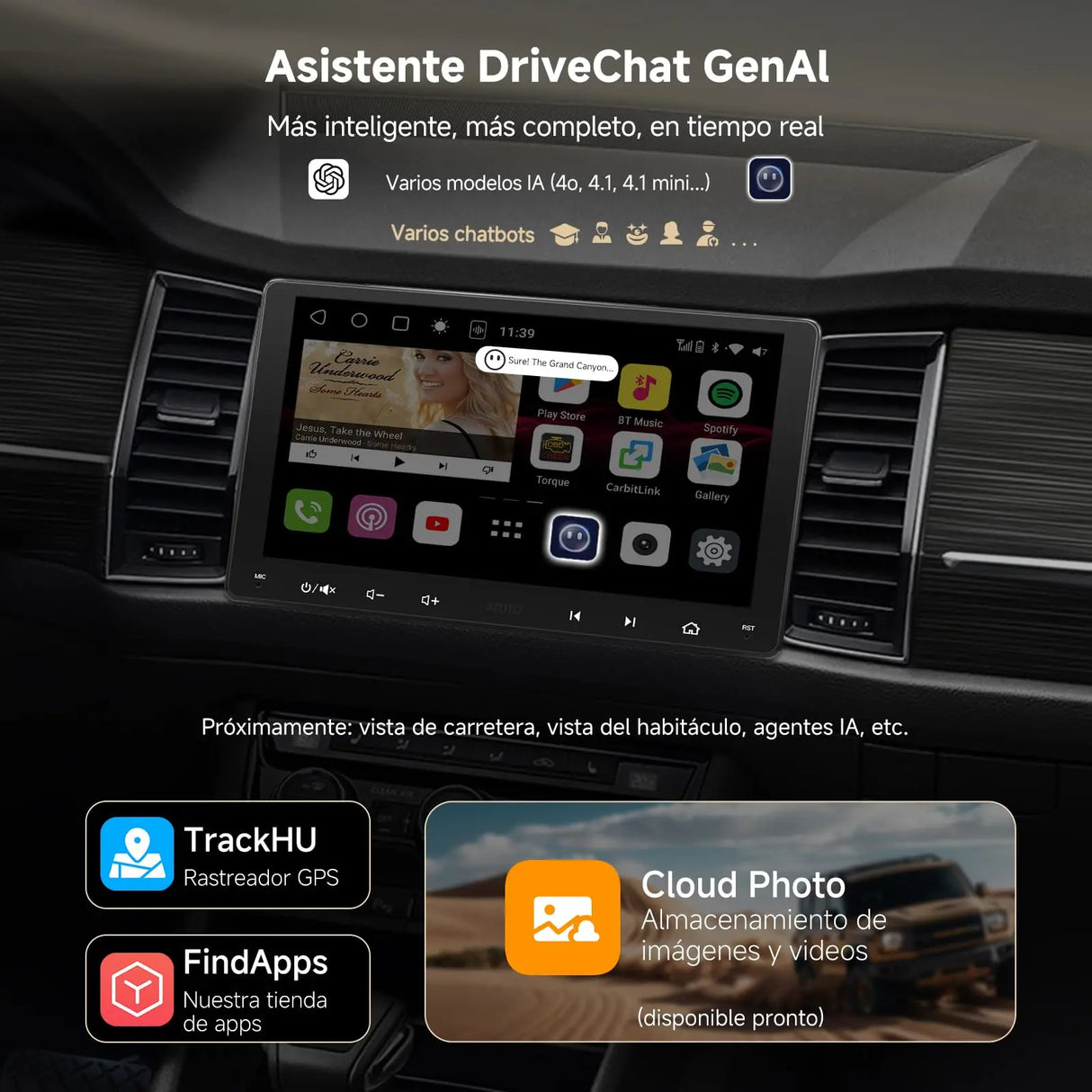 ATOTO S8G2A79UN 7" Double Din Android autoradio con Camere Anteriori e Posteriori 1080P, CarPlay/Android Auto Senza Fili, Touchscreen QLED, 4G, Wi-Fi, Bluetooth, USB, DSP, AMP, SUB, GPS & AI