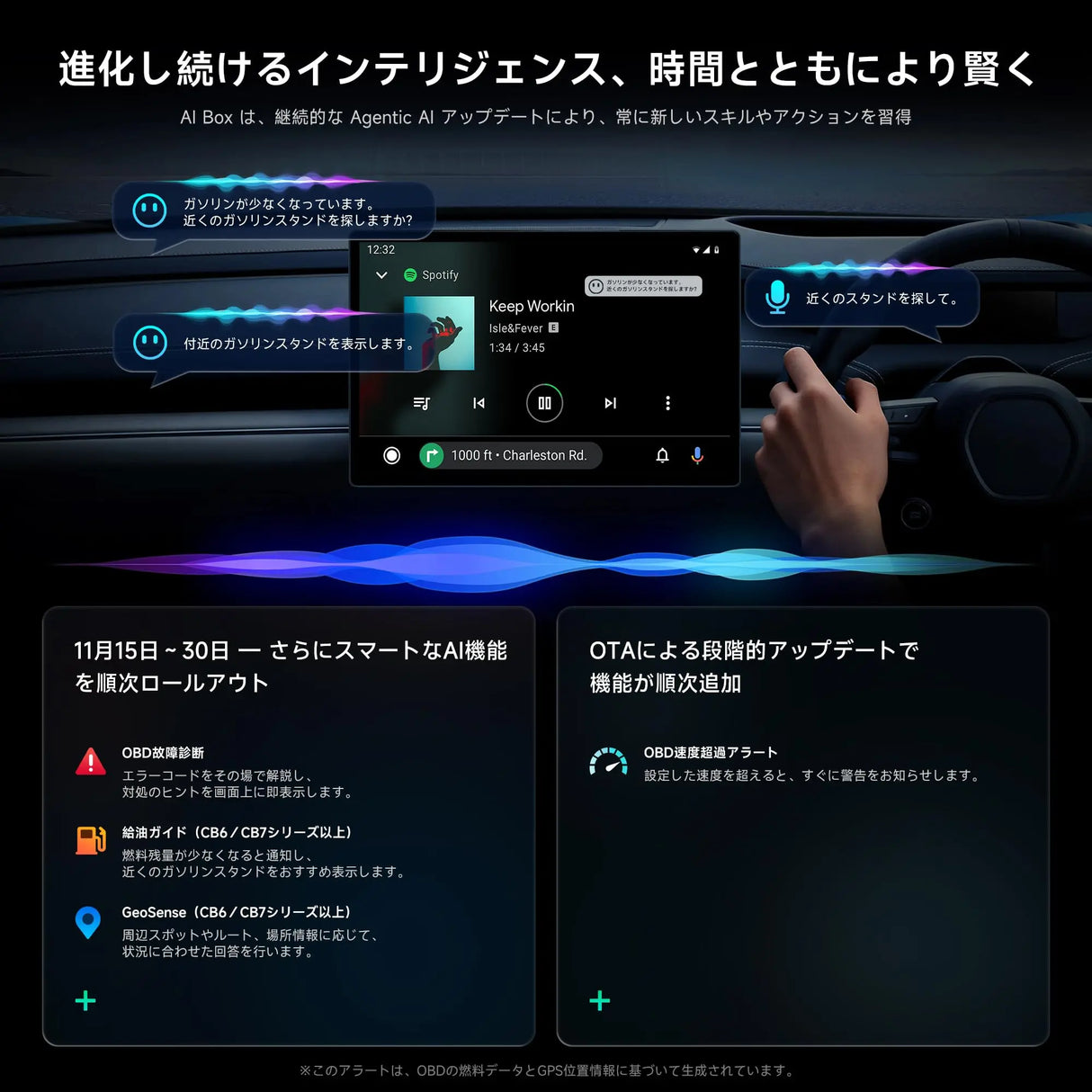 ATOTO CB6D ワイヤレスアダプター CarPlay AI Box「Magic Box」8GB+128GBモデル、ワイヤレスCarPlay・Android Auto・Android 13搭載、YouTube・Netflix・Spotify動画対応、4G LTE内蔵・Wi-Fi・デュアルBluetooth・GPS・AIアシスタント・Micro SDカード対応・ブラック