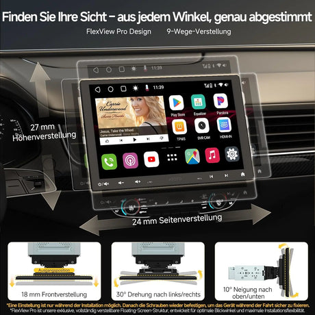 ATOTO S8G1104MS 1 Din & 2 Din Android Autoradio 10,1" Floating Touch Display, ChatGPT Voice Control, 4G LTE & 4G+32G, Wireless CarPlay & Android Auto, Dual Bluetooth, 36-Band EQ & DSP, SCVC/LRV