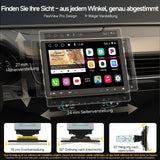 ATOTOZONE S8MS 10 Zoll Autoradio Android Adaptiv für 1DIN & 2DIN, QLED Schwebendes Bildschirm, 4G LTE, Wi-Fi/Bluetooth/USB, Wireless CarPlay&Android Auto, Dual BT, 36EQ, DSP, LRV, 4G+32G