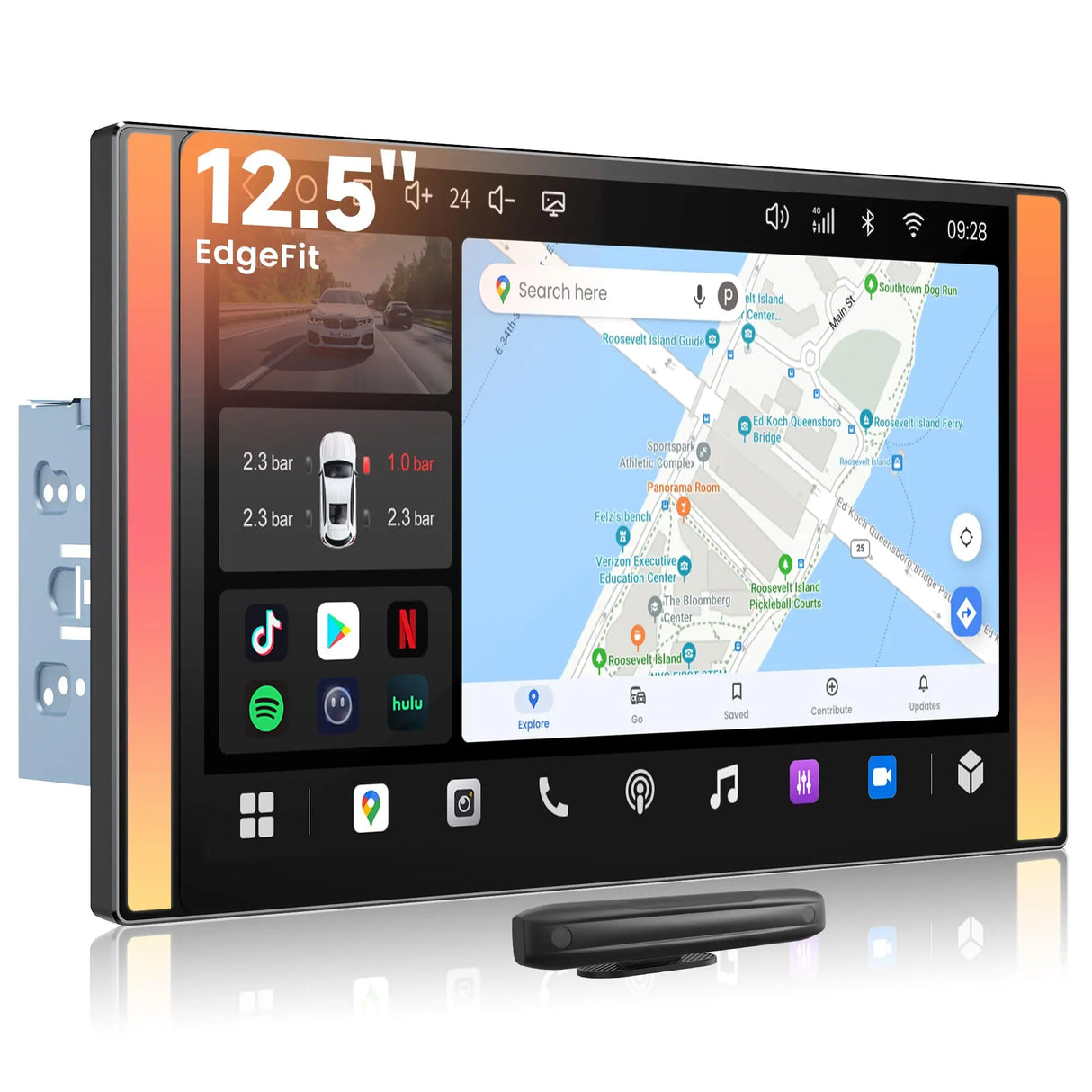 ATOTO A7G225PKL 12.5” Android Double DIN Car Stereo, Wireless CarPlay & Android Auto, AI Driving Alert & Geolocation Awareness, Car Location Tracking, 4G LTE, Parking Guard, Hi-Fi DSP 4V Pre-Out, EdgeFit Design