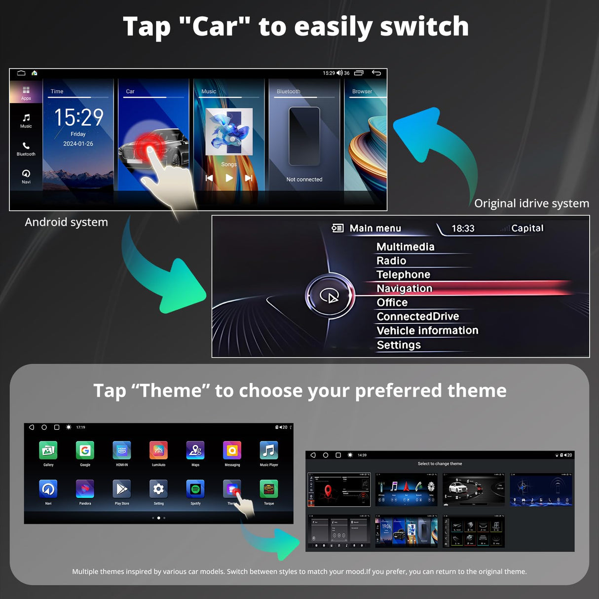 ATOTO 12,3" Autoradio CarPlay Display und Android Auto, kompatibel mit BMW 5er-Serie F10 F11 NBT-System (2013-2017), alle Originalfunktionen erhalten, GPS-Tracking, DriveChat AI, 2 Bluetooth, 4G LTE