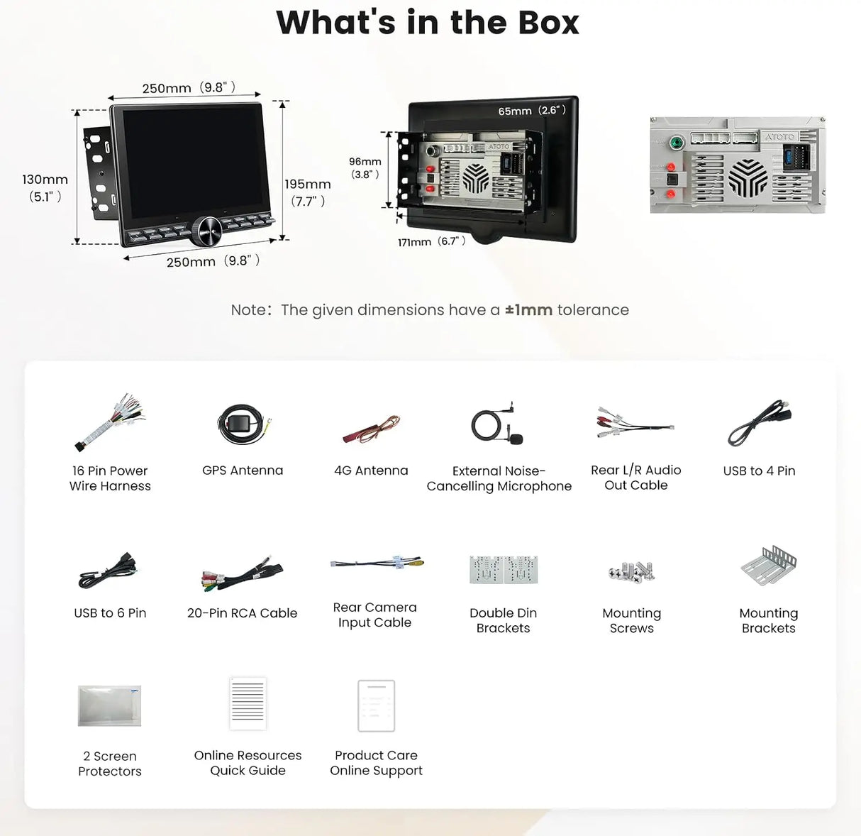 ATOTO S8L 10.1" AI Android Double Din Car Stereo, Wireless CarPlay & Android Auto, 4G LTE, 4G+64G Car Radio, DSP 32Band EQ/5.1CH,Optical S/PDIF Out, HDMI in/Out, Parking Monitor, GPS Track