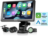 ATOTO P807PR Wireless CarPlay Screen for Car, 7 inch Portable Car Stereo with Android Auto, 1080P Dual Recording Cameras, Remote Control, WDR & Auto Dimmer, Support Up to 128G SD