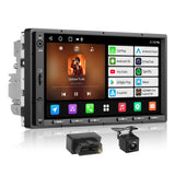 ATOTONA Android Double Din Car Stereo & Backup Camera, Wireless CarPlay&Android Auto 7-Inch Touchscreen, OBD2 Scanner, GPS Navigation, MirrorLink, WiFi/USB/Bluetooth, 2G+32G, Built-in DSP, FM/AM/TF