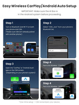 ATOTO CB4A Wireless CarPlay Adapter & Magic AI Box, 2GB+16GB, Supports Netflix/YouTube, TF Card, DriveChat AI, Plug & Play Dongle for OEM Wired CarPlay Cars
