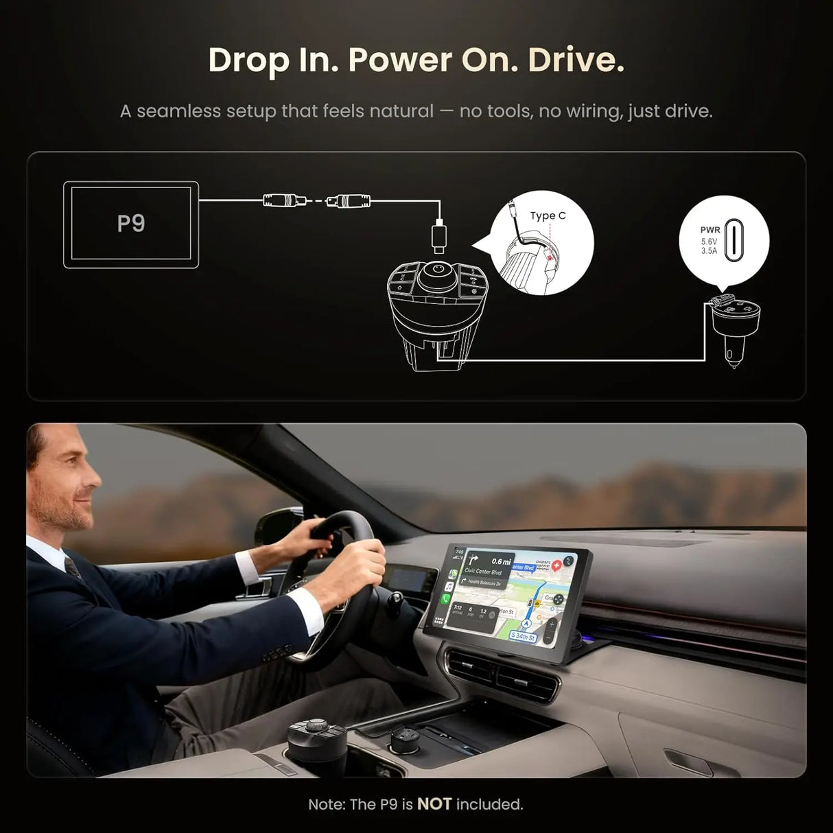 ATOTO AC-CG2M3CB, P9 Universal Car Cigarette Lighter - 12V/24V Compatible, Easy Install, Durable Design