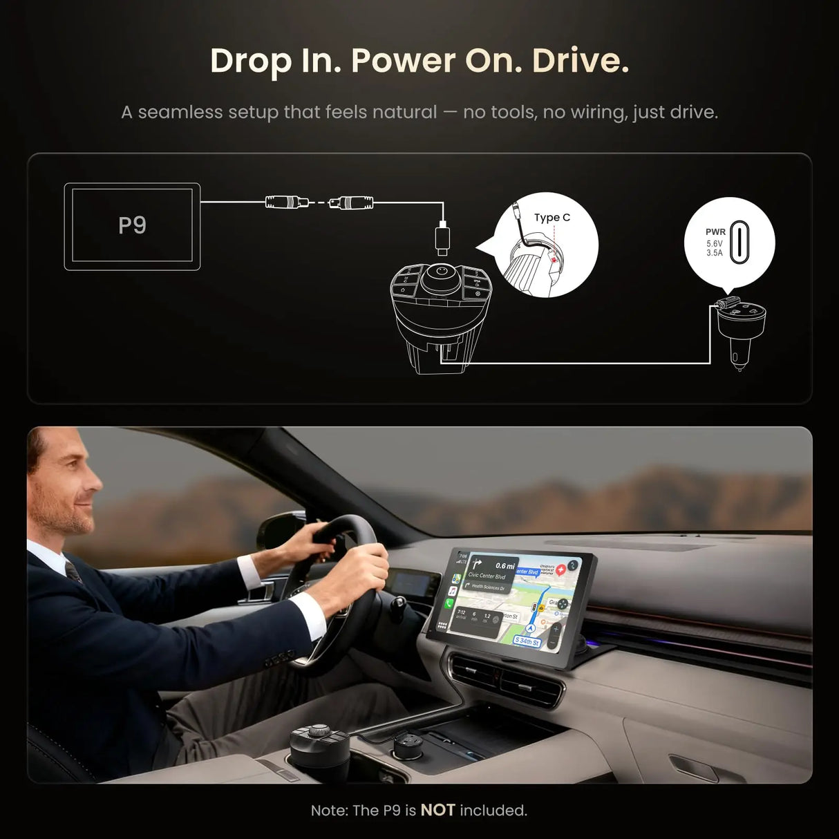 ATOTO AC-CG2M3CB, P9 Universal Car Cigarette Lighter - 12V/24V Compatible, Easy Install, Durable Design