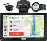 ATOTO P807SD 7" Portable Wireless Car Stereo with HD 1080P WDR Rear Camera, QLED Glare-Suppressing Touchscreen, Wireless CarPlay & Android Auto, OTA Upgrade, Remote Control & FM/AUX Output