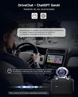 ATOTO CB4B Dongle WIFI – Dual Bluetooth, Tarjeta TF 128GB, 4G+32G, Netflix/YouTube, Adaptador CarPlay Inalámbrico, Android TV Box con AI DriveChat, Negro