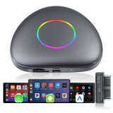 ATOTO boîtier CarPlay IA CB6 – Dongle WIFI con Mini OBD II, Android Auto y CarPlay inalámbrico, 8GB+128GB, Streaming para coche con 4G, Wi-Fi, Doble Bluetooth, USB, GPS integrado, Asistente IA, microSD, OTA