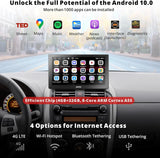 ATOTO GPS per Auto con Telecamera di Backup 1080P, Autoradio Portatile 7" QLED, CarPlay Wireless, Android Auto Wireless, Tracciamento GPS, 4G LTE, Ingresso HDMI, 4G+32G, Auto-Dimmer