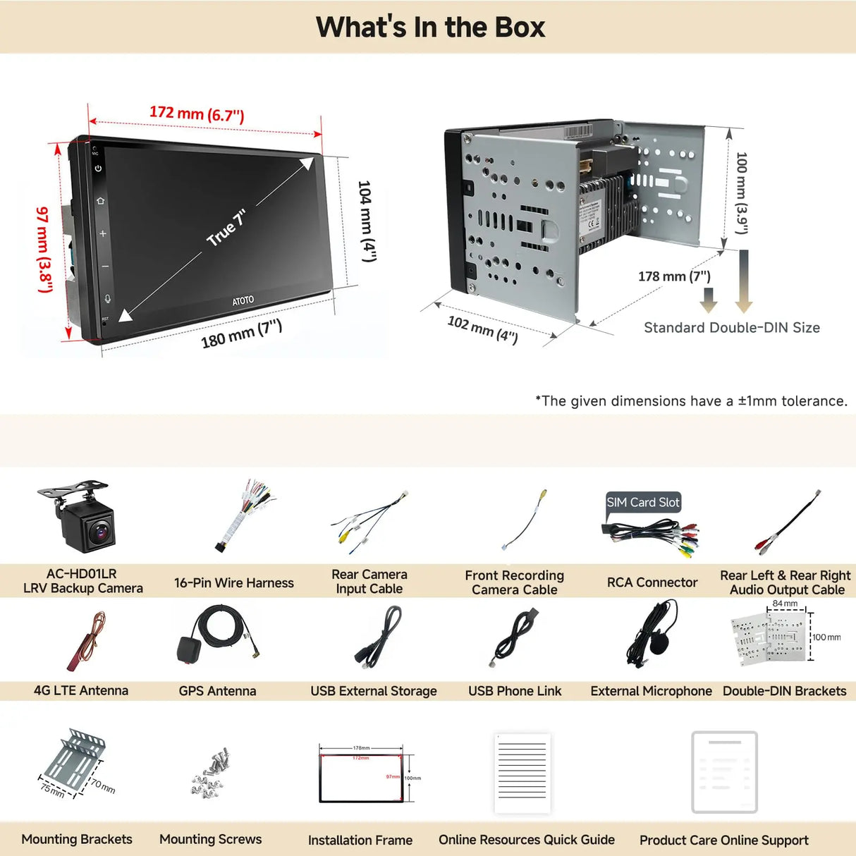 ATOTO S8G2A78UL 7 pollici Autoradio Android con Navigazione, Wireless CarPlay e Android Auto, Doppio Bluetooth con aptX HD, VSV e LRV, Modem 4G integrato