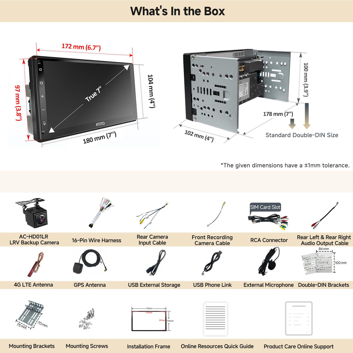 ATOTO S8 Ultra 7 pollici Android Lettore video per auto con cruscotto con navigazione, Wireless CarPlay e Android Auto, 2 Bluetooth con aptX HD, VSV e LRV, Modem cellulare 4G integrato,S8G2A78UL-A